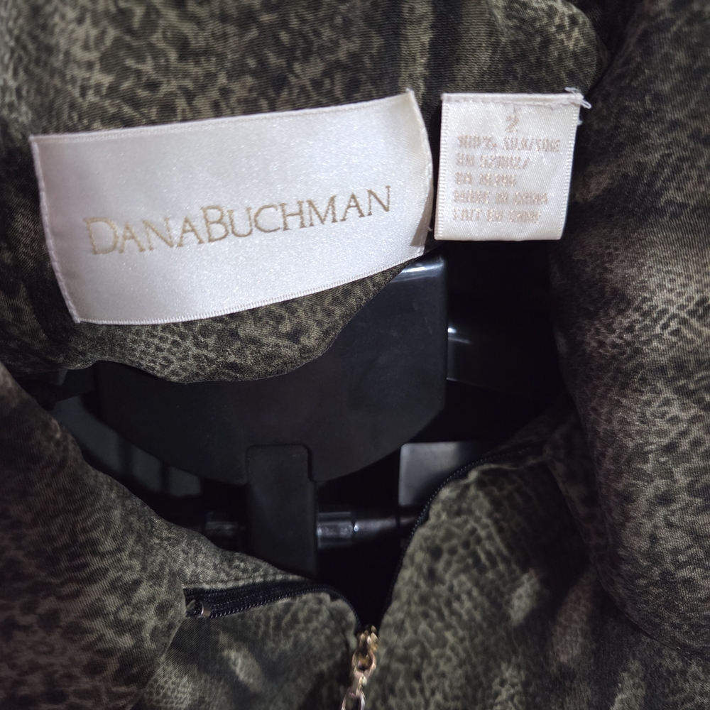 Vintage Dana Buchman 100% Silk Animal Print Zip Blouse – Size 2 - Picture 4 of 7
